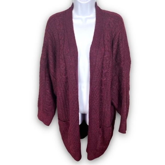 Terra & Sky Cranberry Knit Cardigan - Picture 10 of 10